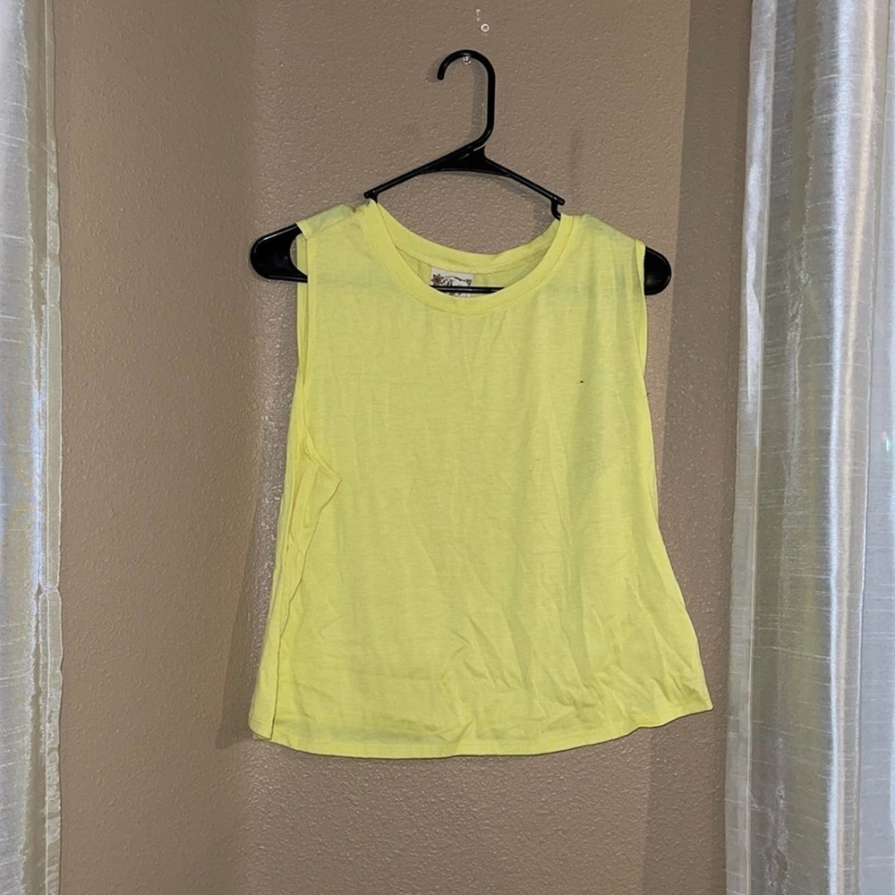 Yellow Cropped Muscle Tee